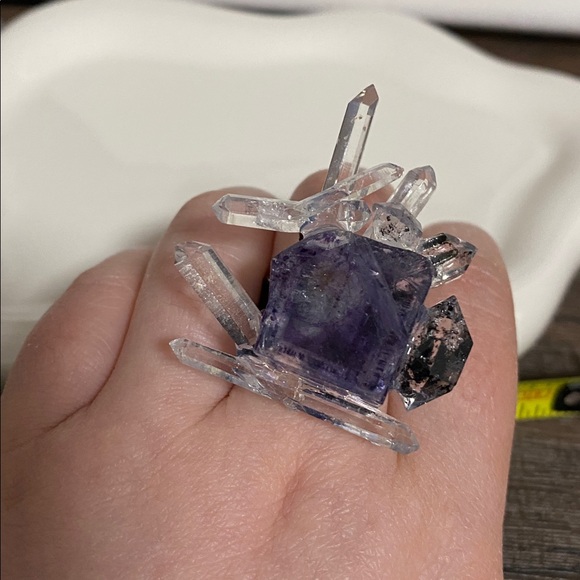 Multicolor Crystal Cluster statement ring - Picture 8 of 13